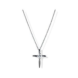 16” Silver Cross Pendant Necklace